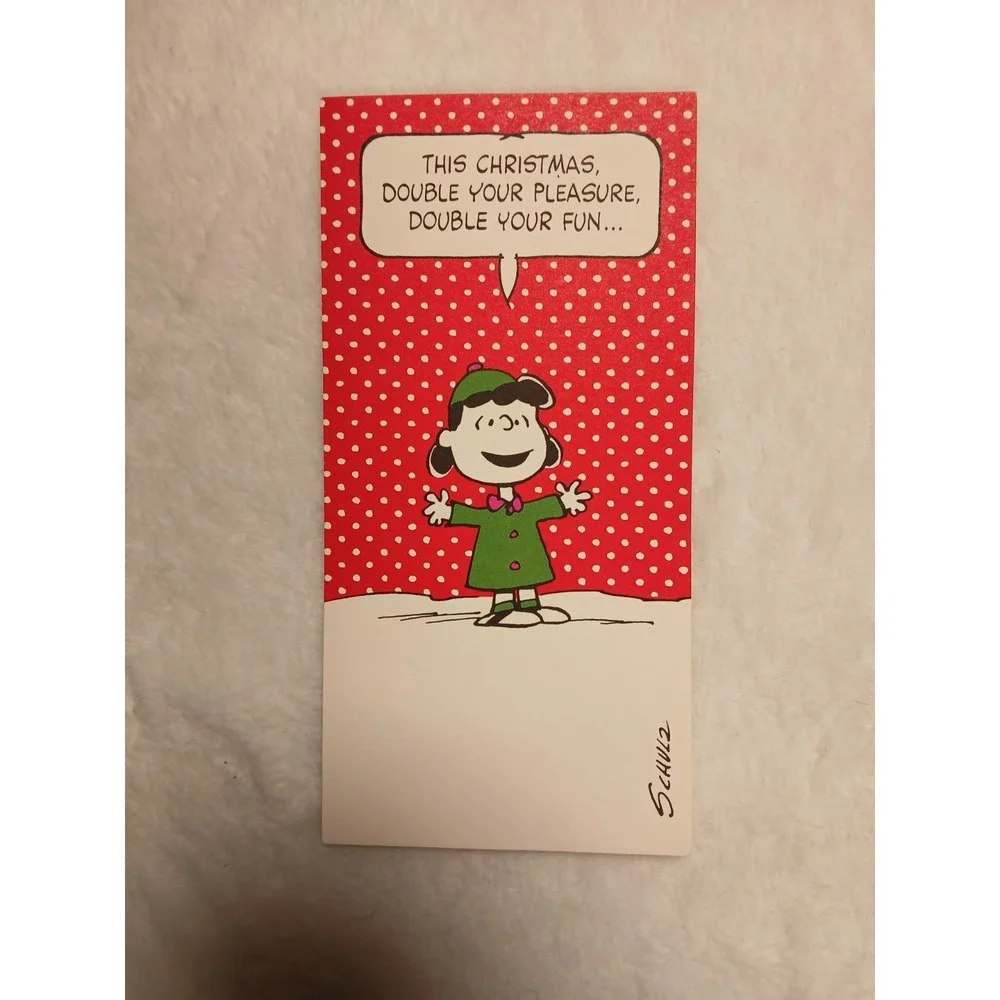 1952 Vintage‎ Lucy Unmarked Christmas Card Peanuts W/envelope